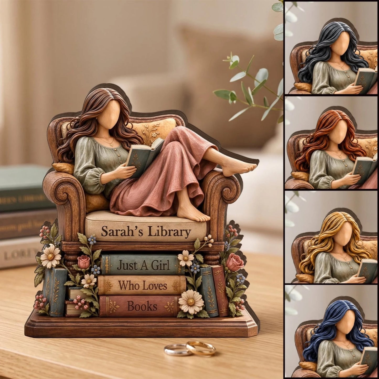 Personalized Book Lover Wooden Block_ Custom Name R (1)