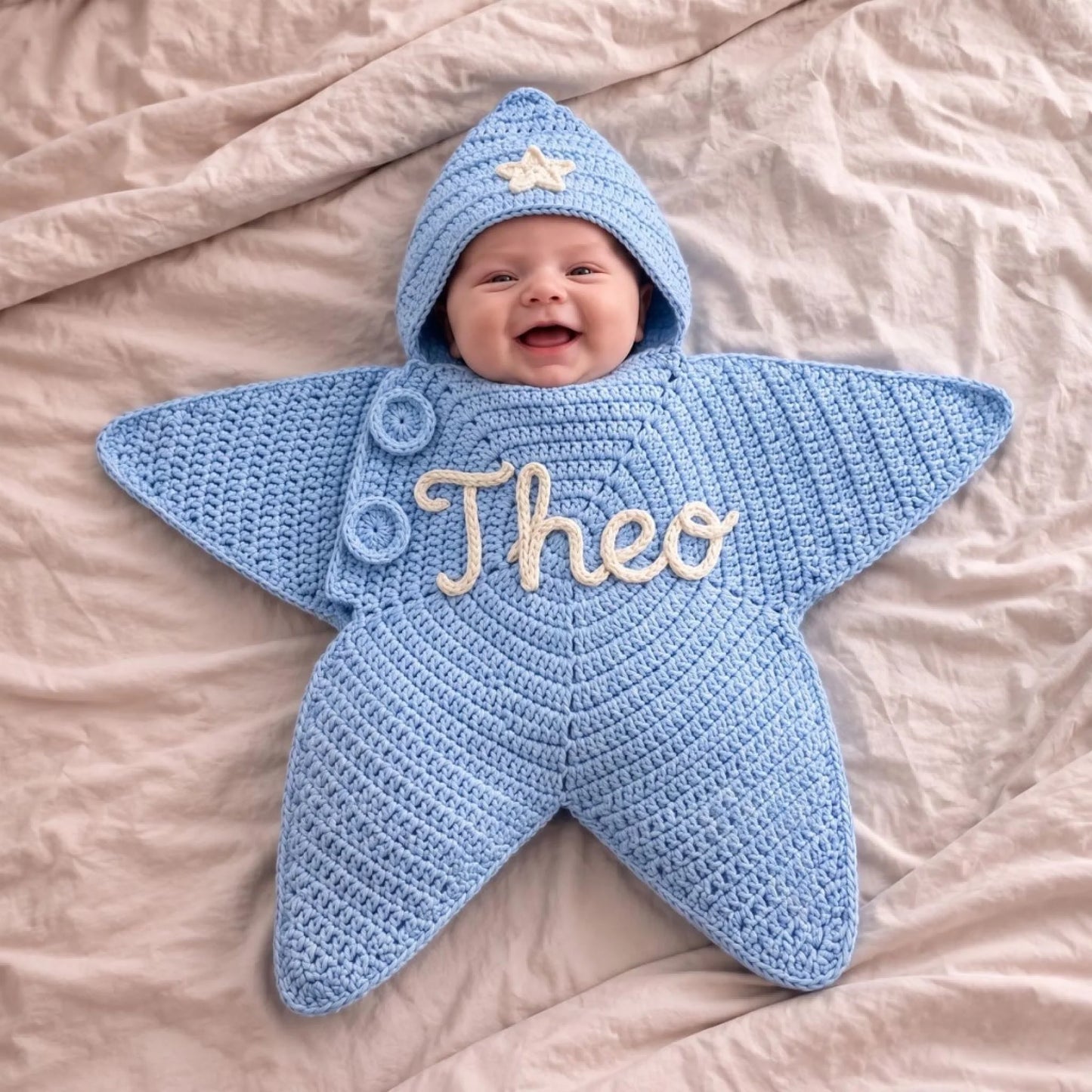 Personalized Crochet Starfish Bodysuit Baby - Custom_yythk