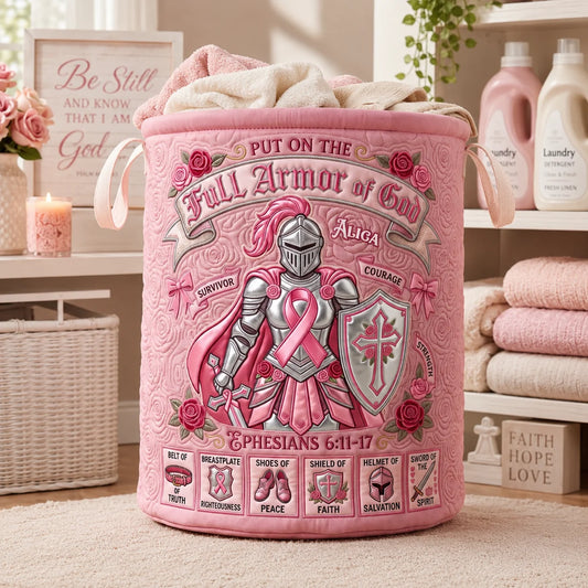 Custom Armor Of God Laundry Basket - Personalized Christian Gifts For Women - Faith Over Fear