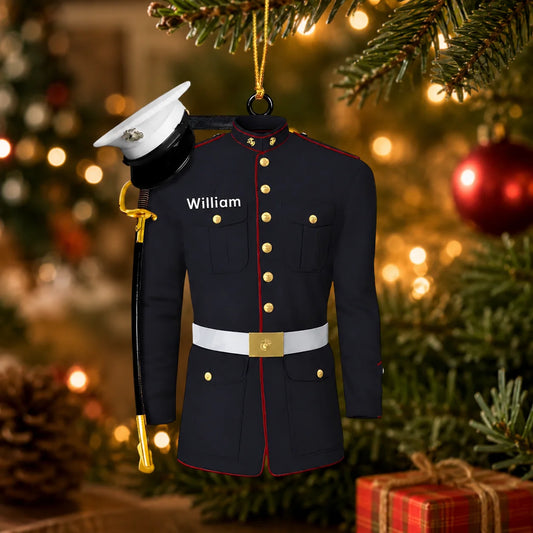 Custom Marine Uniform Acrylic Ornament - Personalized Christmas Gifts For Marines - Always Faithful, Always Proud