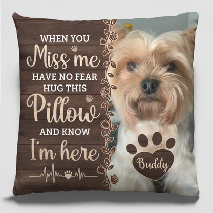 Personalized Photo Pillow - Sympathy Gift For Pet Lovers - Four Paws, One Heart