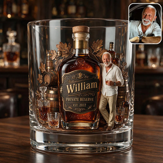 Custom Whiskey Glass - Personalized Gifts For Whiskey & Bourbon Lovers - Private Reserve, Poured For You