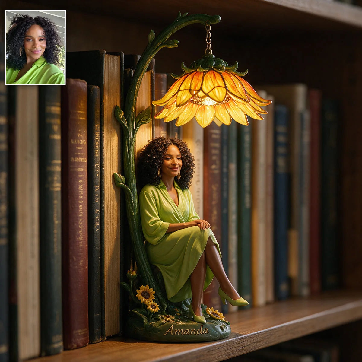 Custom Reading Woman Bookshelf Decor - Personalized Gifts For Book Lovers - A Quiet Corner Of Her Own