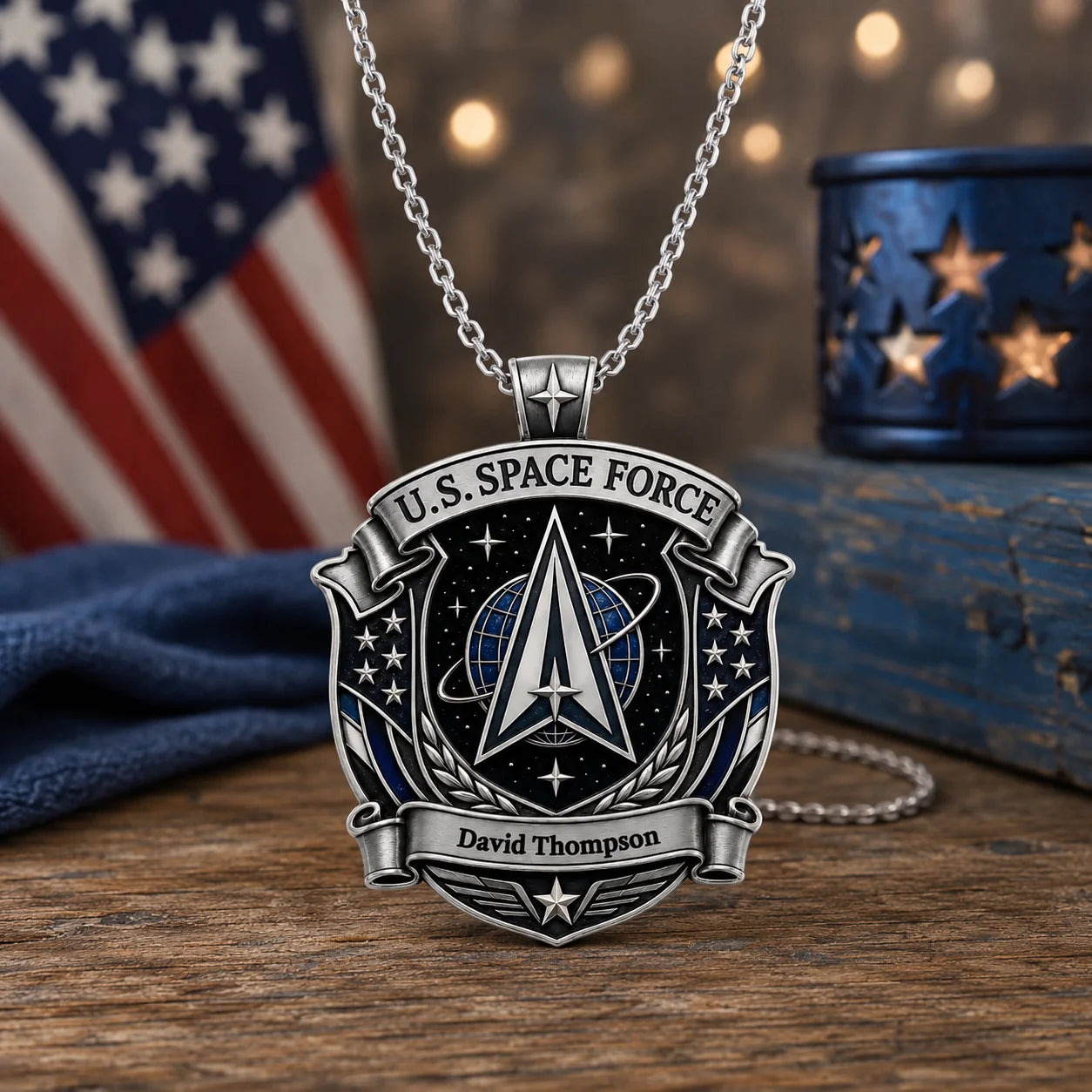 Custom Military Branch Necklace - Personalized Name Gift for Veterans & Service Members