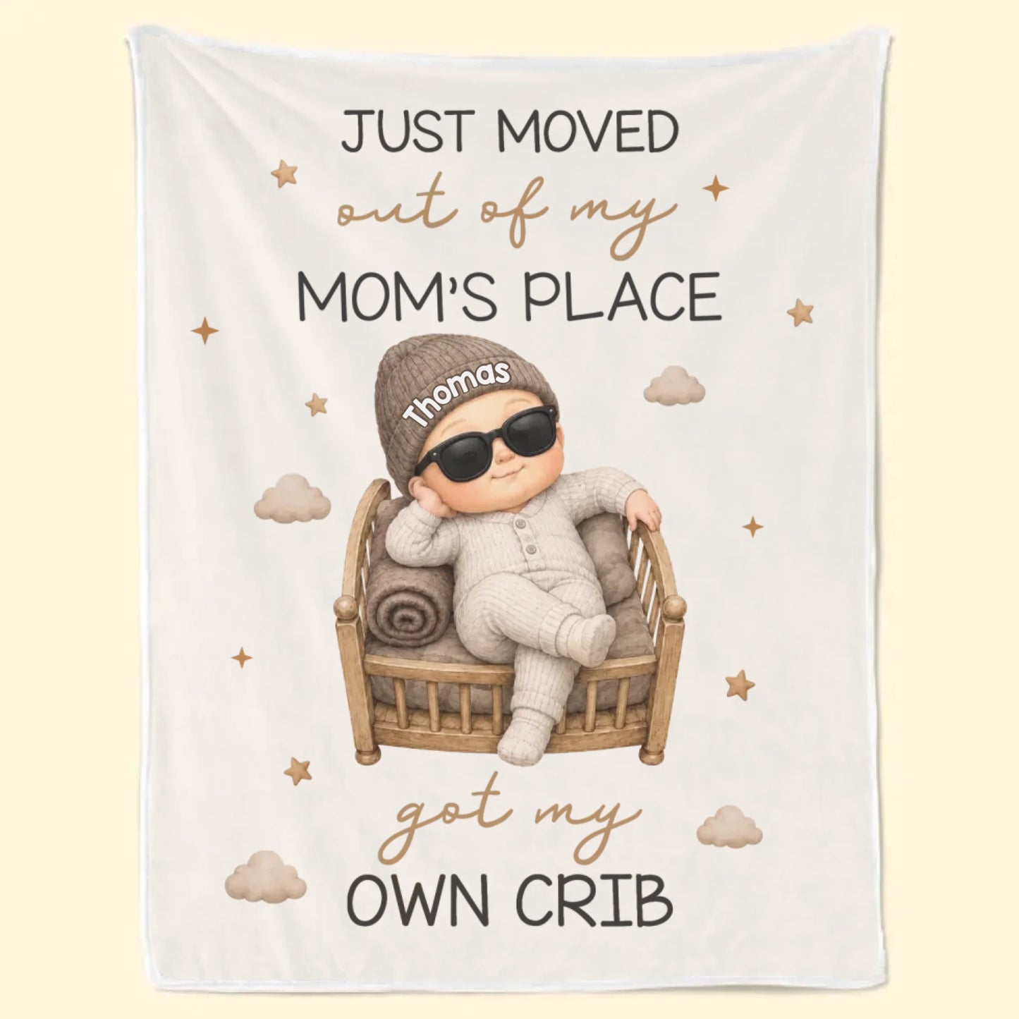 Custom Blanket - Personalized Christmas Baby Shower, Gender Reveal Gifts For New Moms, New Dads, New Parents - From Belly To Crib