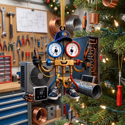 Custom HVAC Technician Acrylic Ornament - Personalized Gifts For Heating & Cooling Pros - Keeping Comfort Running