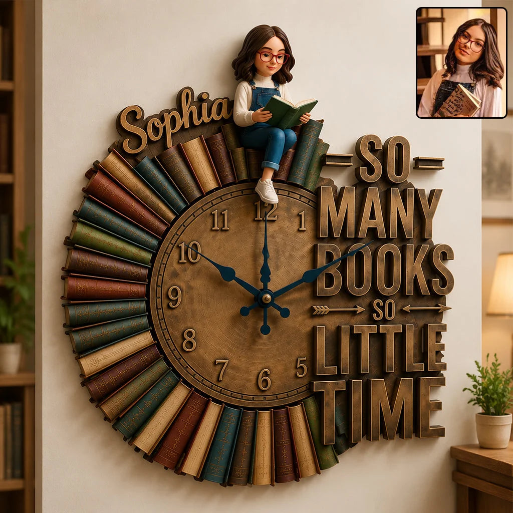 Custom Book Lover Acrylic Decor - Personalized Reading Gifts For Women - So Many Books, So Little Time