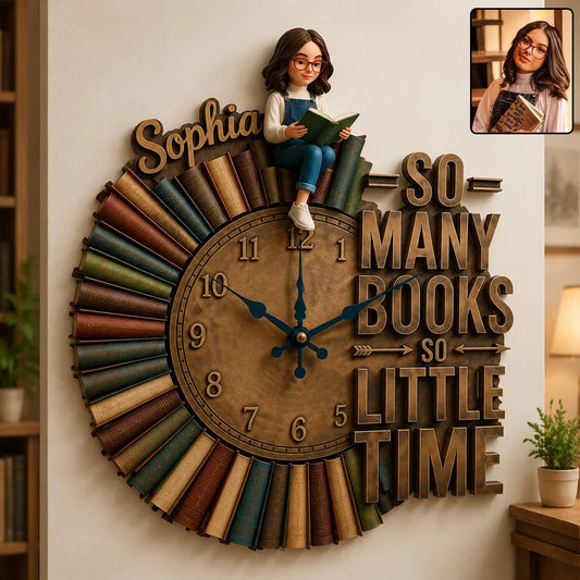 Custom Book Lover Acrylic Decor - Personalized Reading Gifts For Women - So Many Books, So Little Time
