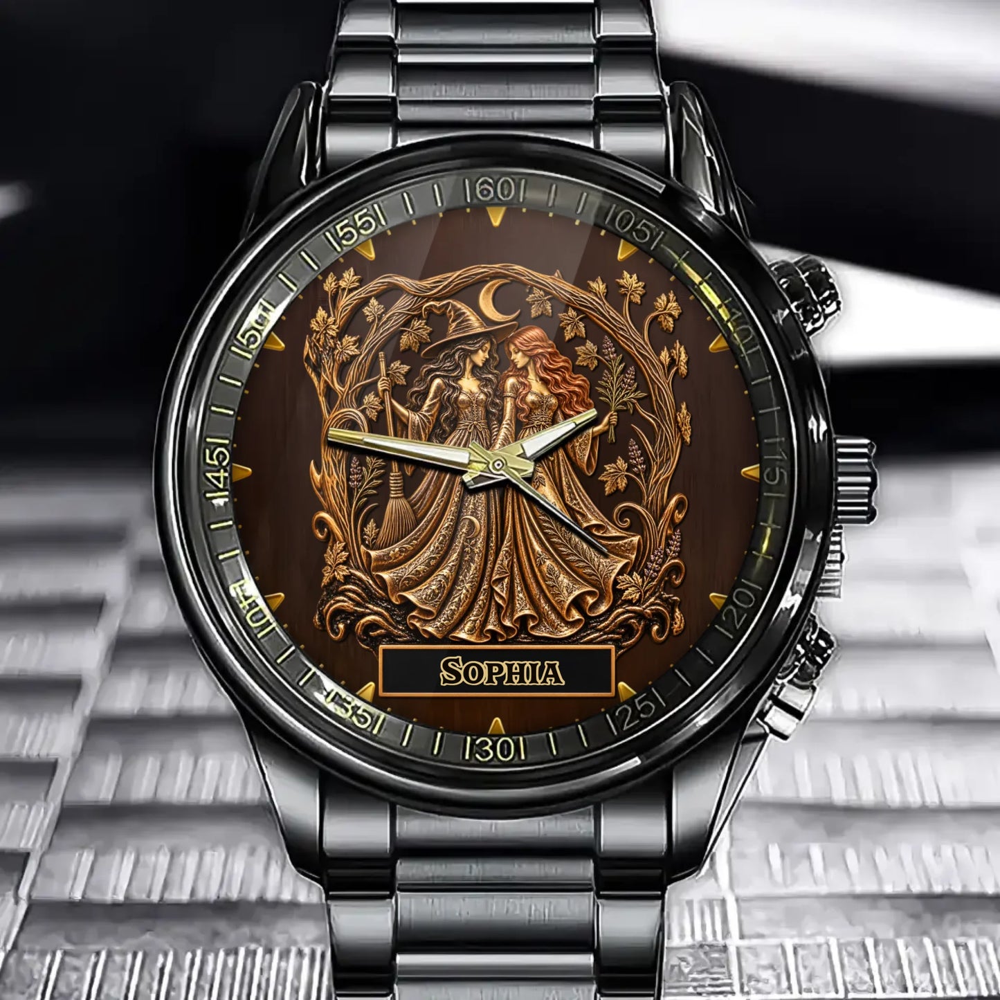 Custom Witch Watch - Personalized Name Gift for Witch Lovers - Choose from 4 Magical Designs