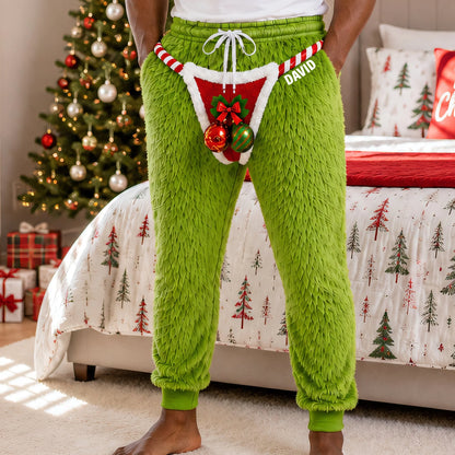 Custom Funny Christmas Sweatpants - Personalized Gifts For Him - Naughty, Furry & Festive