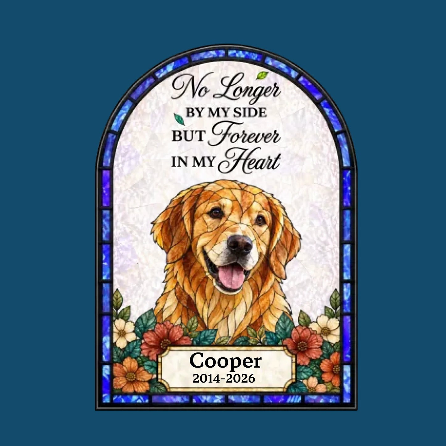 Personalized Photo Garden Solar Light - Sympathy Gift For Pet Lovers - My Hardest Goodbye