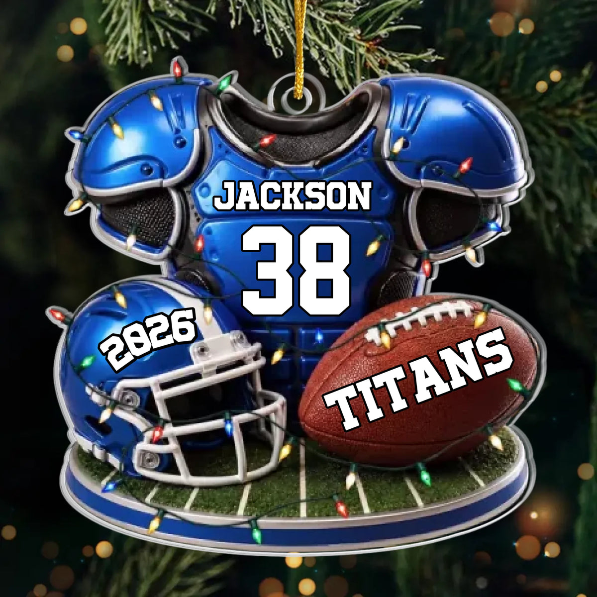 Custom America Football Acrylic Ornament - Personalized Christmas Birthday Gifts For America Football Lovers, Sports Fans, Sports Lovers - Born To Play Hard Always