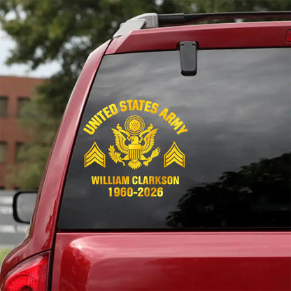 Custom Military Car Decal - Personalized Veteran Gifts With Name & Service Years - Proudly Served