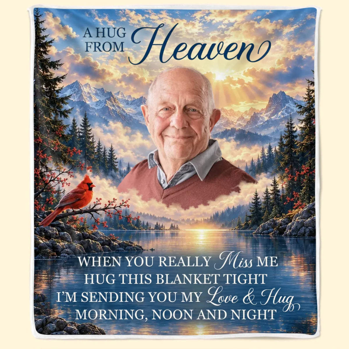 Custom Photo Memorial Sympathy Gifts For Loss Of A Loved One - Personalized Blanket