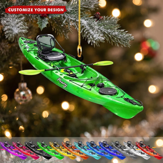 Custom Kayak Acrylic Ornament - Personalized Gift For Kayaking Lovers - Water Sports Decor