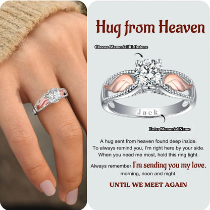 Personalized Hug From Heaven Memorial Angel Wings R (2)