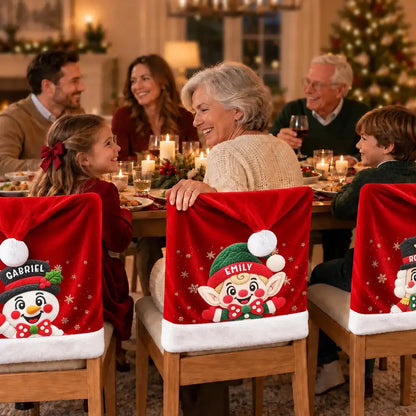 Custom Christmas Chair Cover - Personalized Name Gift For Family - Make Every Seat Merry