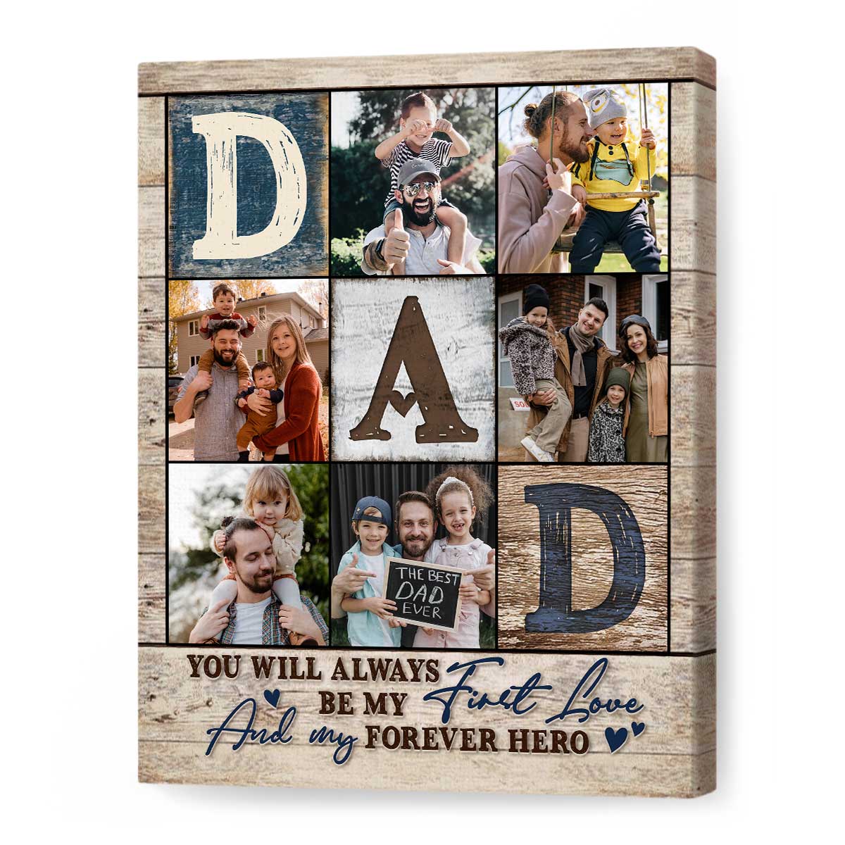 Affiche de collage de photos de papa, cadeaux personnalisés pour papa, meilleurs cadeaux de Noël 