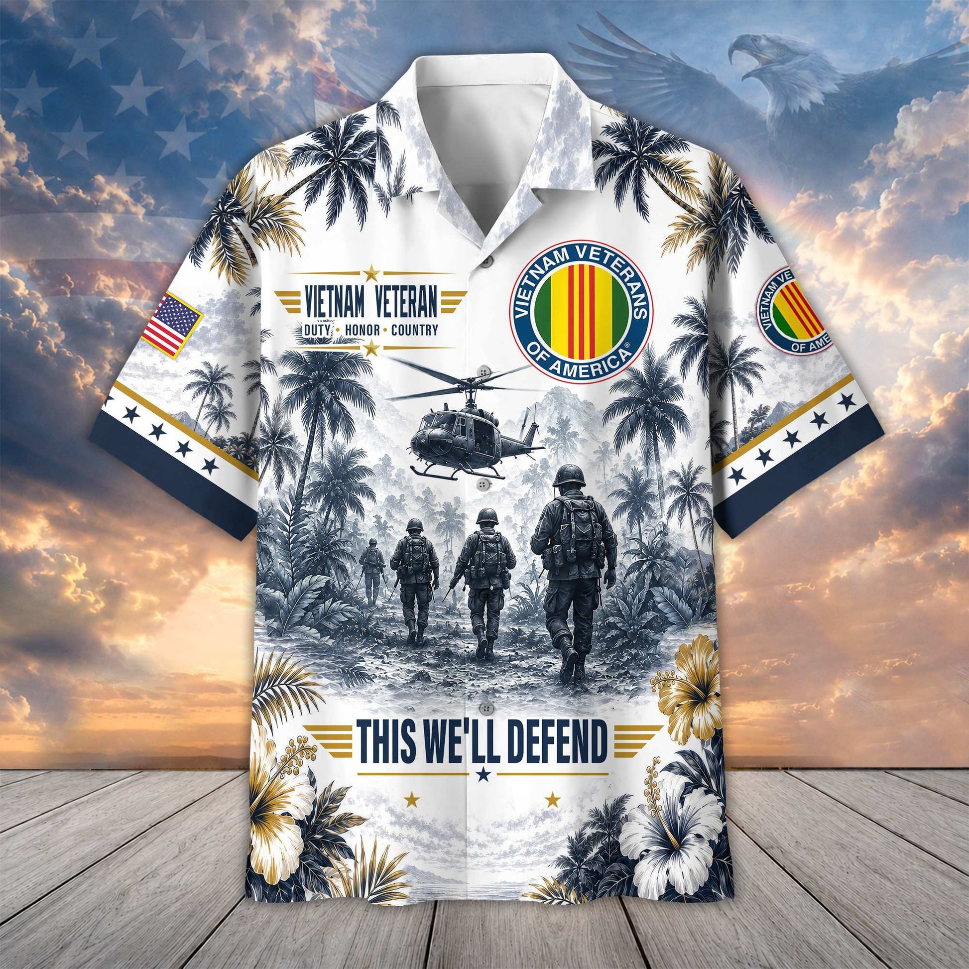 Premium US Veterans Hawaiian Shirt DPVC290701, Gifts For US Veterans, Gifts For Father's Day, Veterans Day.