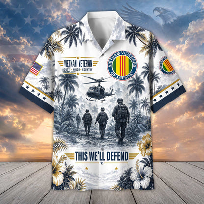Premium US Veterans Hawaiian Shirt DPVC290701, Gifts For US Veterans, Gifts For Father's Day, Veterans Day.