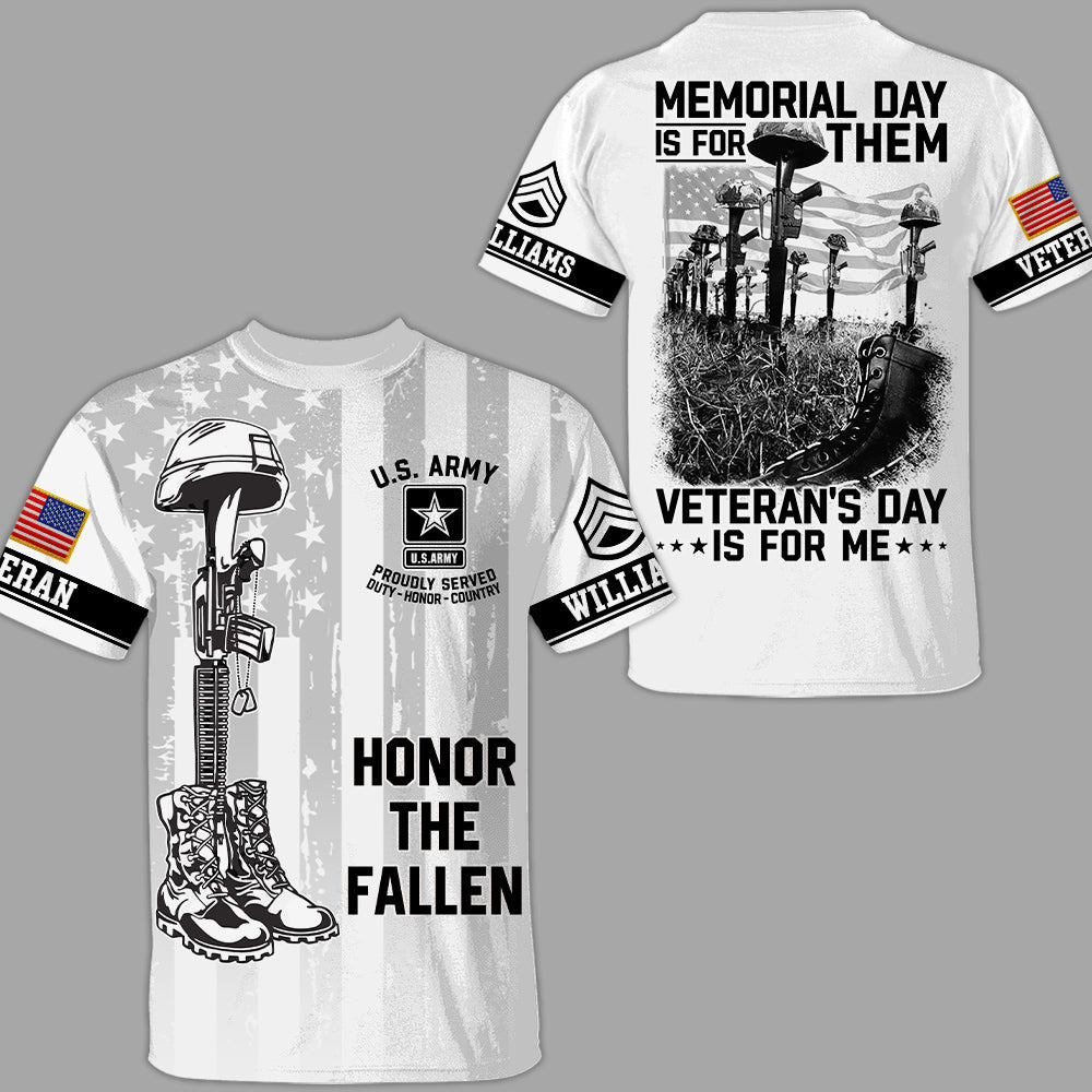 Custom All Over Print Shirt Memorial Day Is For Them Veteran's Day Is For Me Polo Shirt For Veteran