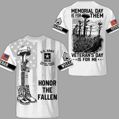 T-shirt personnalisé à imprimé intégral Le Memorial Day est pour eux Le jour des anciens combattants est pour moi Polo pour vétéran