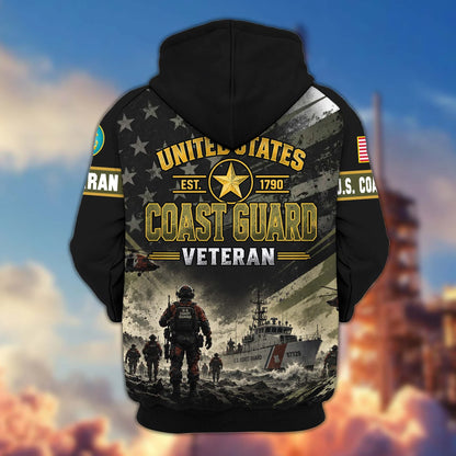 Premium US Veterans Zip Up Hoodie CPHN160912, Gifts For US Veterans, Gifts For Veterans Day.