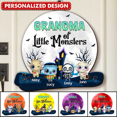 Halloween Oma Mama von kleinen Monsterkindern personalisiertes Türschild