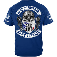 T-shirt personnalisé Skull Band Of Brothers US Veteran toutes branches pour vétéran