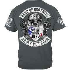 T-shirt personnalisé Skull Band Of Brothers US Veteran toutes branches pour vétéran