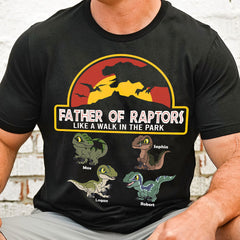 Vater der Raptoren wie ein Spaziergang im Park, personalisiertes Shirt